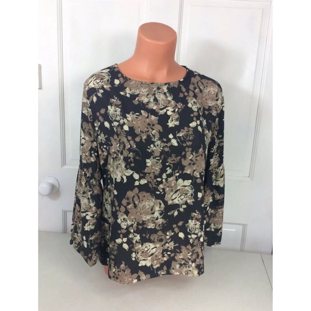 Veronica Floral Blouse Top Cottage Core Womens Small